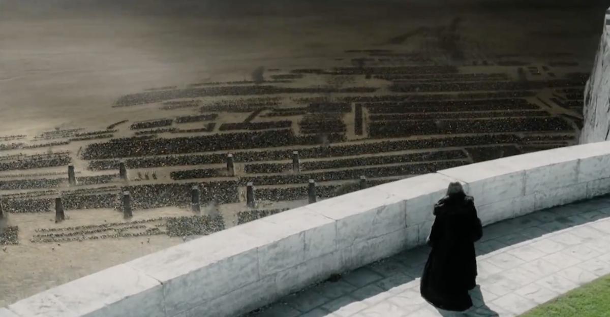 Orc battle formations in front of Minas Tirith in Lord of the Rings: The Return of the King.